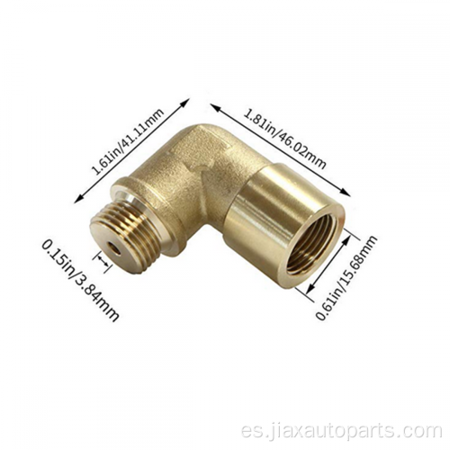 Espaciador de sensor de oxígeno de 90 grados, latón M18 * 1,5